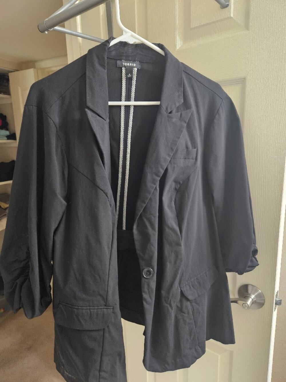 Torrid 3x Black 3/4 Sleeve Blazer
